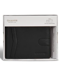 Champs Men's Onyx Collection Leather Access Center Wing Wallet