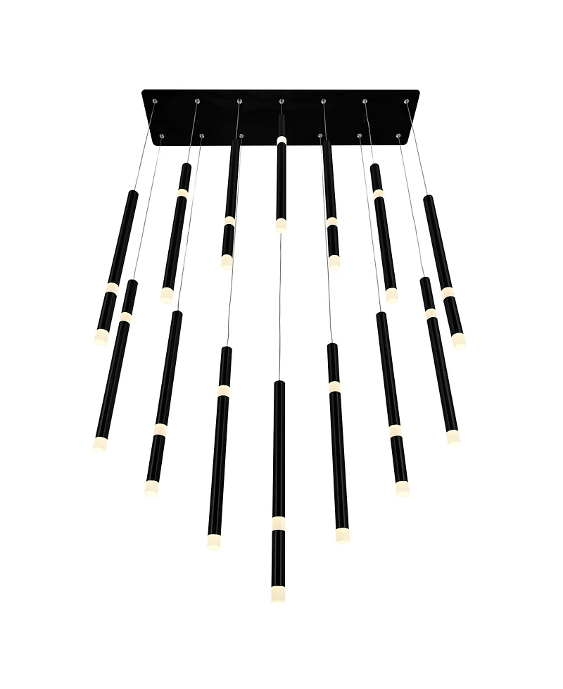 Cwi Lighting 46" Metal Flute 14 Light Led Chandelier