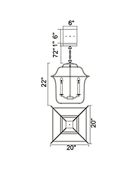 Cwi Lignting 22" Metal Tudor 6 Light Chandelier