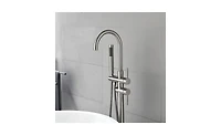 Slickblue Freestanding Bathtub Faucet - High Flow Tub Filler with Handheld Shower and Swivel Spout