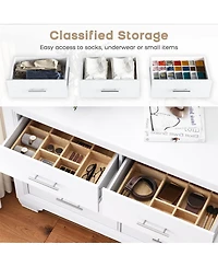 gaomon 6 Drawer Dresser for Bedroom, Wooden White Dresser, Modern Chest Dresser with Deep Drawers