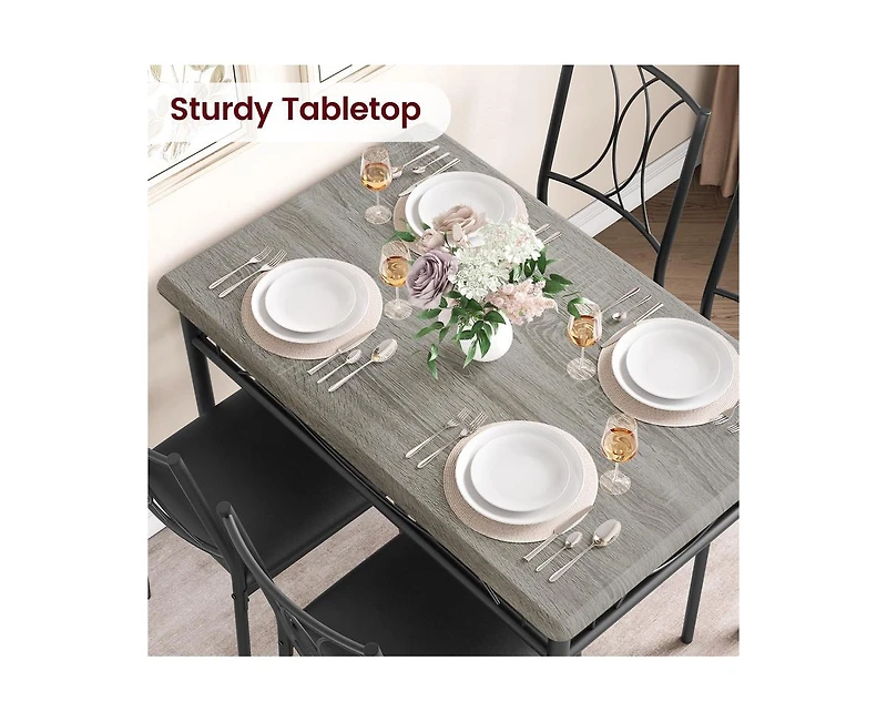 gaomon Dining Table Set for with Cushion Chairs, Piece Kitchen Table and Upholstered Chairs Rectangular