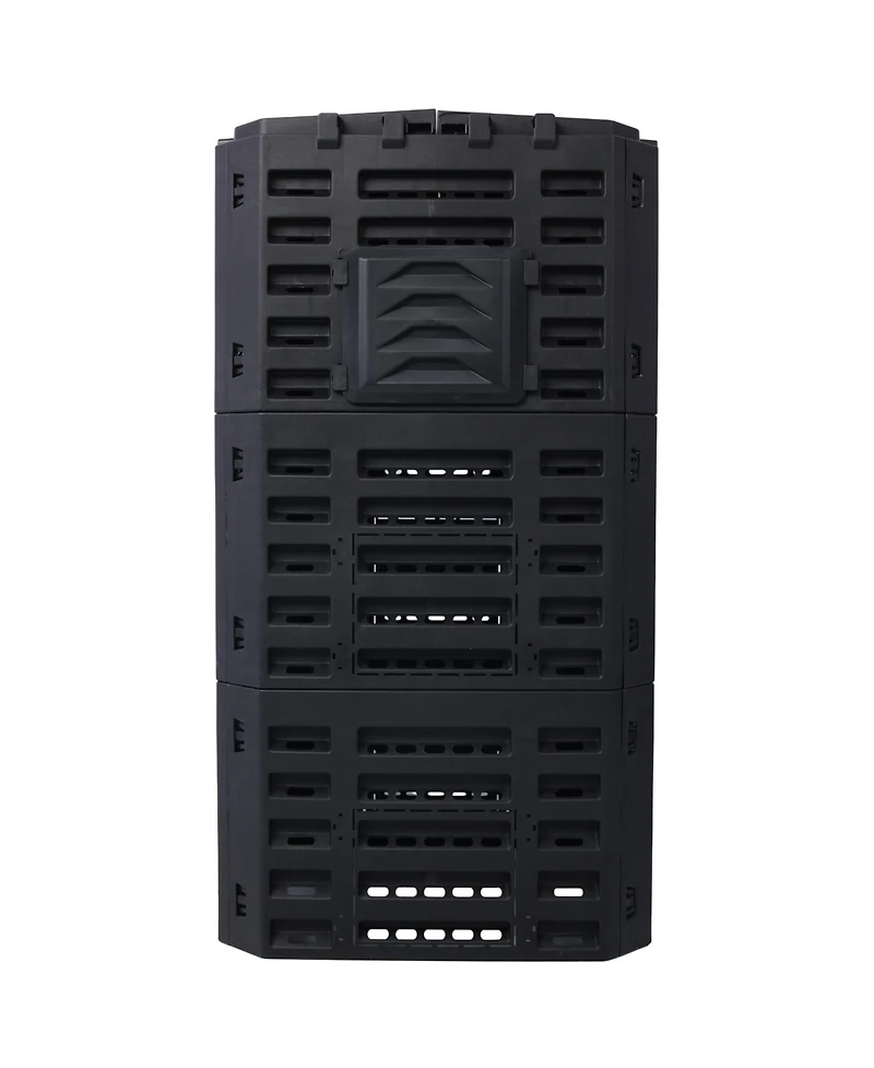 Slickblue Garden Composter Bin Made from Recycled Plastic – 132 Gallons (500 Liters) Large Capacity Compost Bin for Fertile Soil