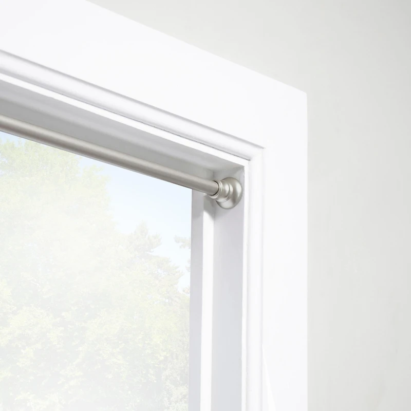 Kenney Easy Install Nicholas Adjustable Tension Rod - No Tools Required, 28-48 Inches, Brushed Nickel Finish
