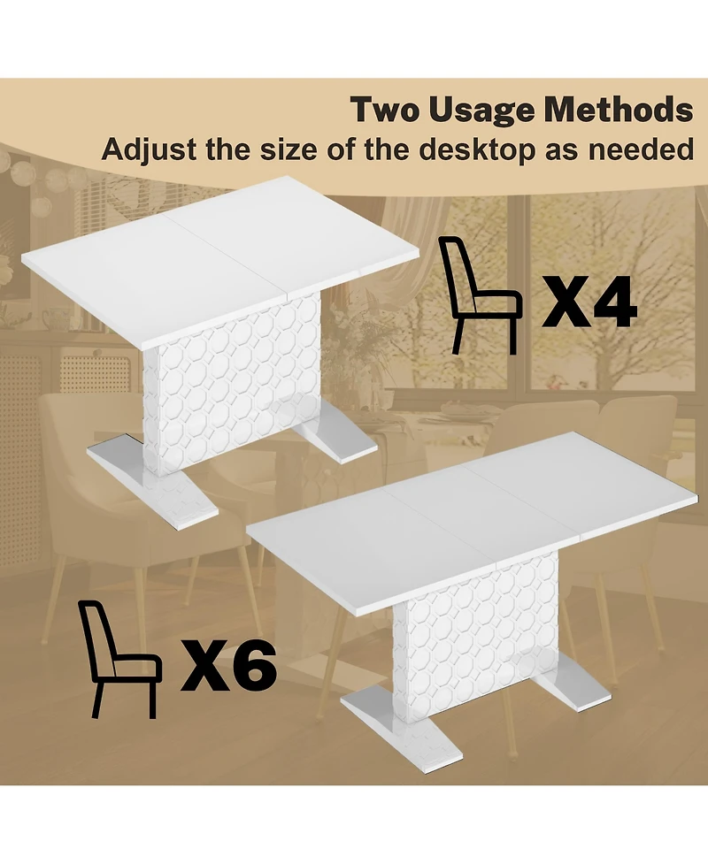 Boyel Living Glossy Wood Telescopic Dining Table