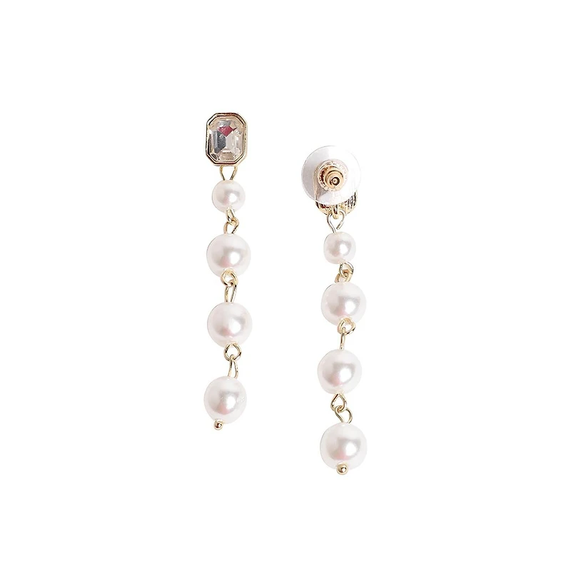 Sohi Women's Pearl Strand Drop Earrings