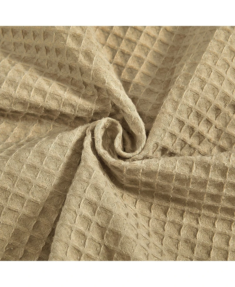 Awesome Home Cotton Blend Soft Waffle Weave Shower Curtain with Snap Liner, 72"X84"