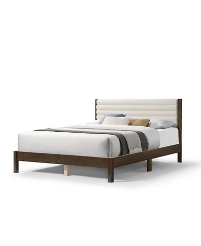 Furniture of America Adin Queen Size Boucle Fabric Upholstered Bed