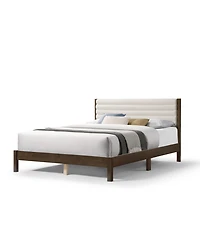 Furniture of America Adin Queen Size Boucle Fabric Upholstered Bed