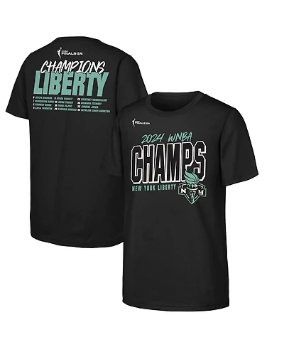 Outerstuff Big Boys and Girls Black New York Liberty 2024 Wnba Finals Champions Roster T-shirt