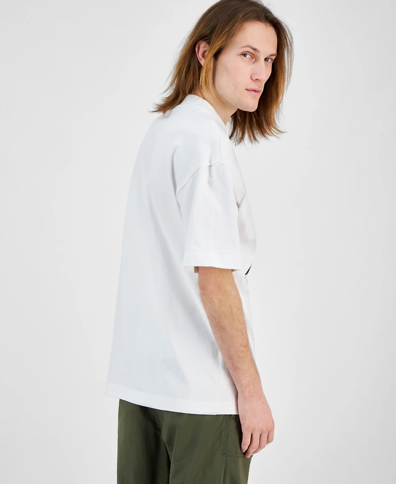 Hugo by Hugo Boss Men's Oversized Short Sleeve Crewneck Poster Graphic T-Shirt