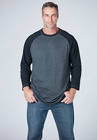Liberty Blues Big & Tall by KingSize Crewneck Raglan Tee