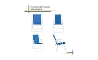 Slickblue Blue Oxford Cloth Iron Outdoor Beach Chair – Lightweight and Durable for Relaxing by the Water