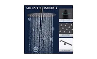 Slickblue Wall-Mounted Shower Faucet Combo Set - 10" Rainfall Shower Head & Handheld, Matte Black Finish