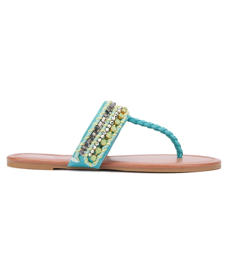 New York & Company Women's Joyce Thong Beaded Sandal