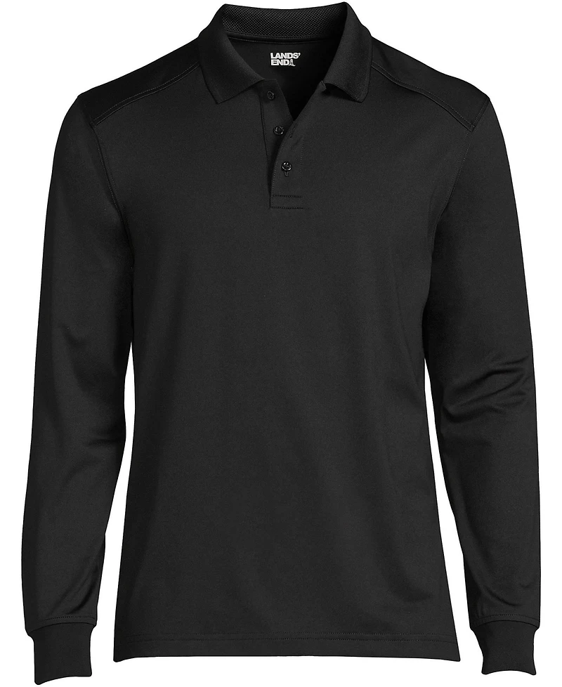 Lands' End School Uniform Men's Long Sleeve Rapid Dry Polo Shirt