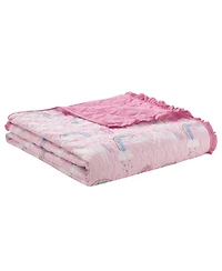 Alex + Bella Unicorn Parade Pink 2-Piece All-Season Reversible Soft Microfiber Quilt Set - Twin