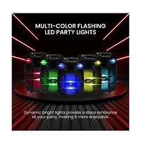 Pyle 8” Bluetooth Portable Pa Speaker with Party Lights, MP3/Usb/Fm Radio & Rechargeable Battery