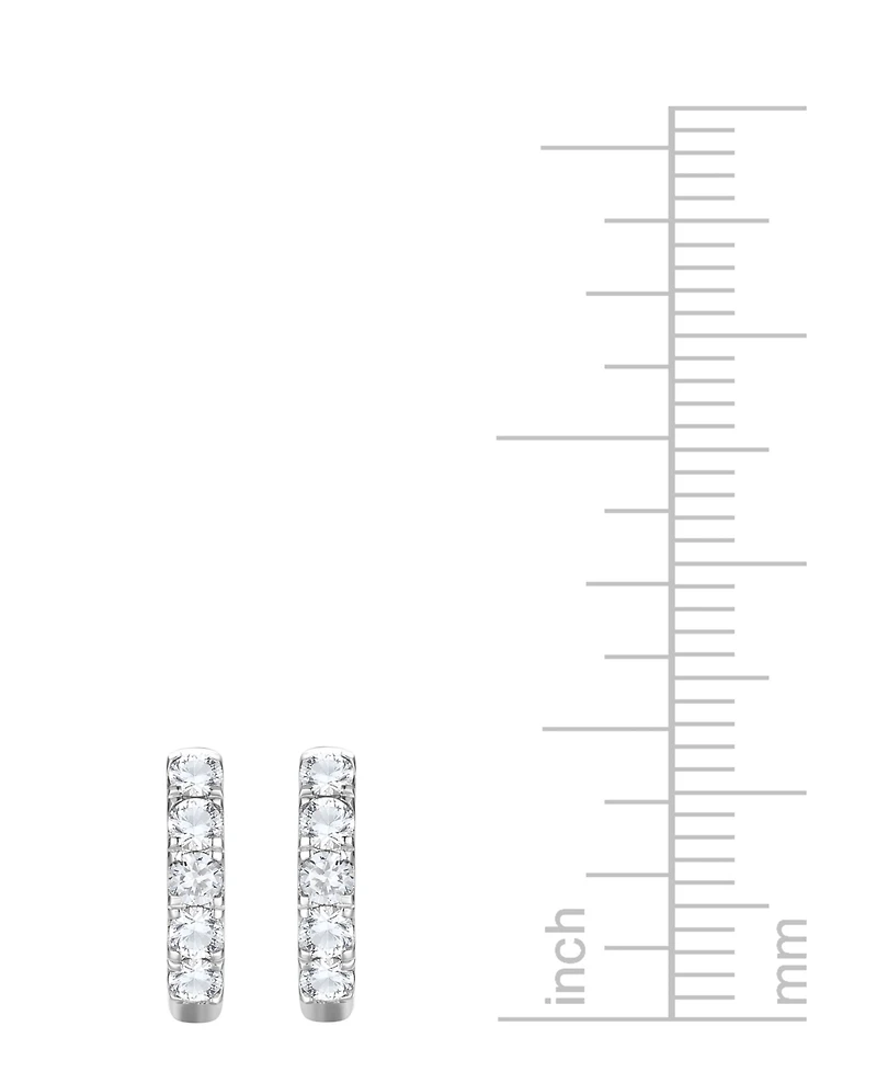 Lab Grown Ruby Five Stone Small Hoop Earrings (5/8 ct. t.w.) 10k Gold, 0.5" (Also available Citrine, Blue Topaz, Amethyst, Peridot, Sapphire, Em