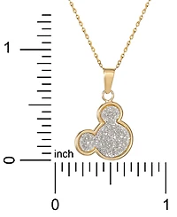 Disney Mickey Mouse Glitter 15" Pendant Necklace in 10k Yellow Gold