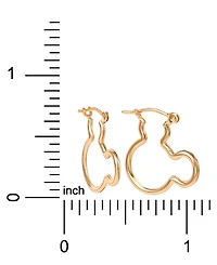 Disney Mickey Mouse Silhouette Small Hoop Earrings in 10k Yellow Gold (3/4")