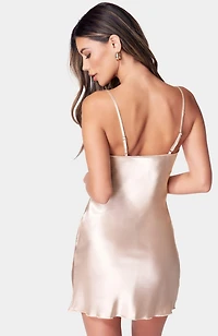 Bebe Women's Satin Bias Mini Dress