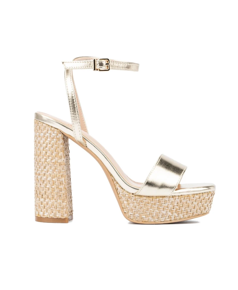 Odalina Women's Raffia Platform Heel Sandals