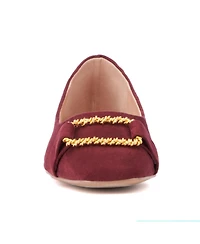 New York & Company Women's Niara- Flats With Gold Hardware Accent