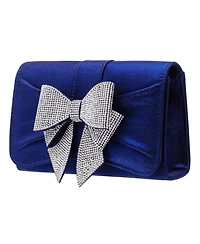 Nina Tiered Crystal Bow Flap Clutch