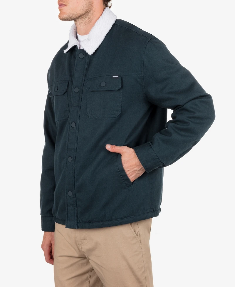 Hurley Men's Industry Sherpa Lined Canvas Long Sleeve T-Shirt