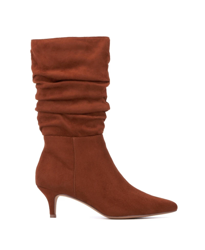 Women's Mette- Kitten Heel Ruched Pointy Boots
