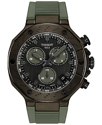 Tissot Men's Swiss Chronograph T-Race Green Rubber Strap Watch 45mm