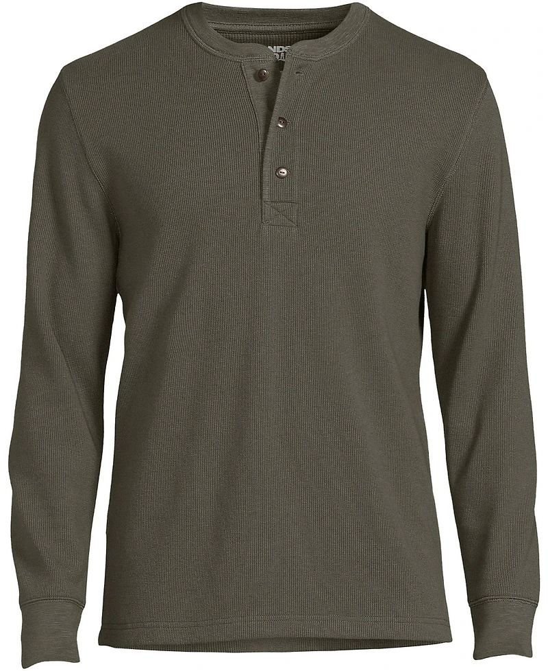 Lands' End Big & Tall Long Sleeve Thermal Waffle Henley