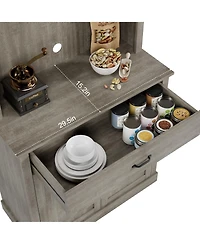 gaomon Kitchen Pantry Cabinet, 71" Tall Kitchen Hutch Storage Cabinet with Microwave Stand, Freestanding Buffet Cabinet