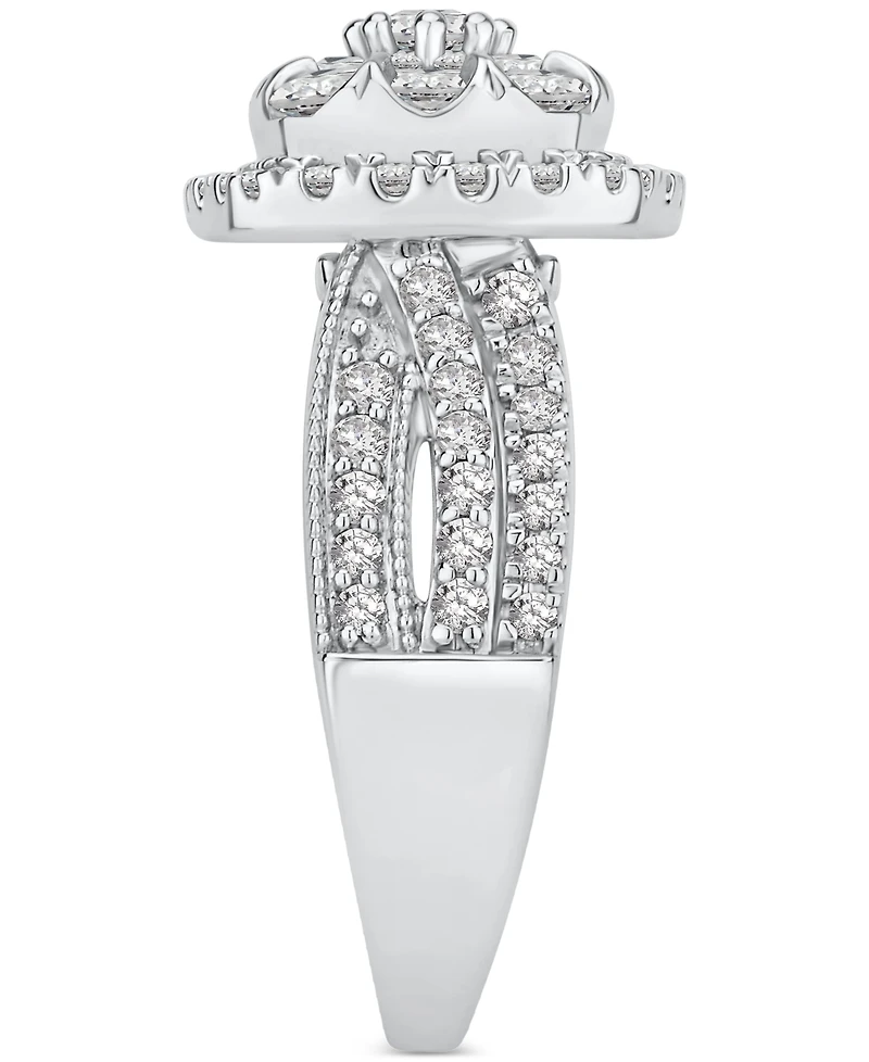 Diamond Square Cluster Engagement Ring (2 ct. t.w.) in 14k White Gold