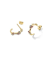 Rosefield Chaton Hoops Rhodium Plated Stainless Steel