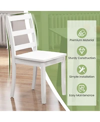 Gymax Dining Chairs Set of 2 Wood Dining Room Kitchen Side Chairs for Living Room