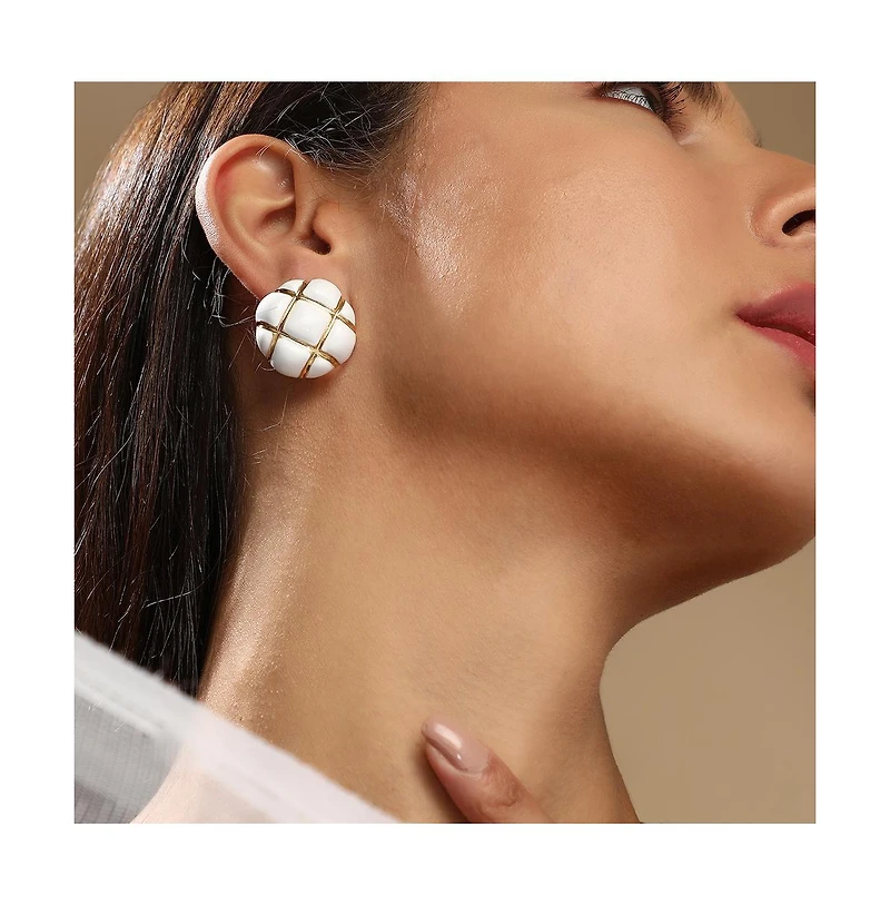 Sohi Women's The Tic-Tac-Toe Stud Earrings