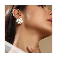Sohi Women's The Tic-Tac-Toe Stud Earrings