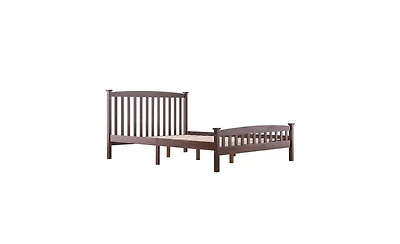 Slickblue Walnut Queen Vertical Strip Bed - Modern Design for Stylish Bedrooms