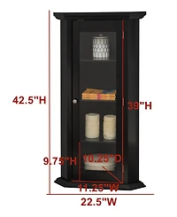 Kings Brand Furniture Cambridge Corner Curio Storage Cabinet