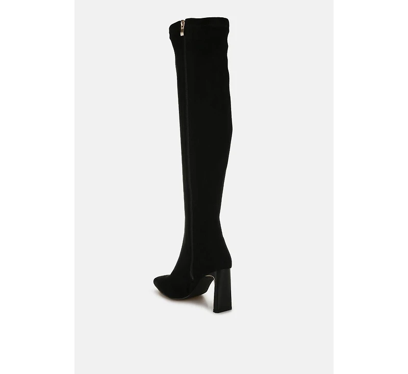 Star Gazer Slim Block Heel Long Boots