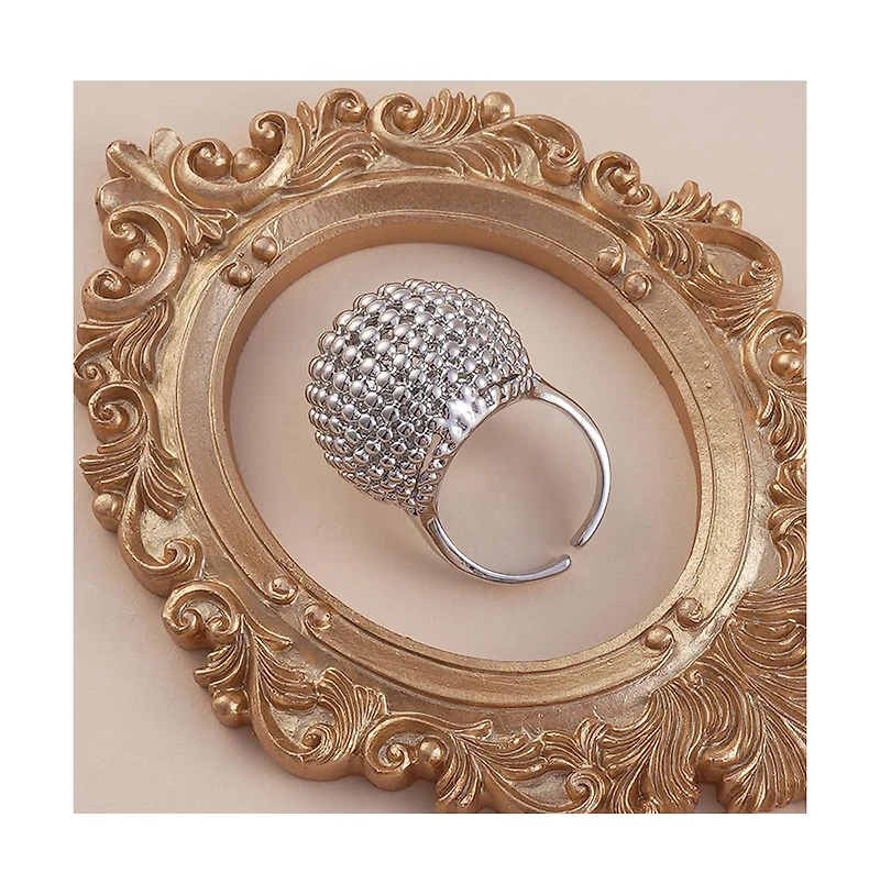Sohi Women's The Disco Ball Statement Ring