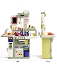 Sugift Kids Kitchen Playset, Interactive Play with Lights and Sounds, For Toddlers 2+ Years Old, Realistic Toy Accessory Set