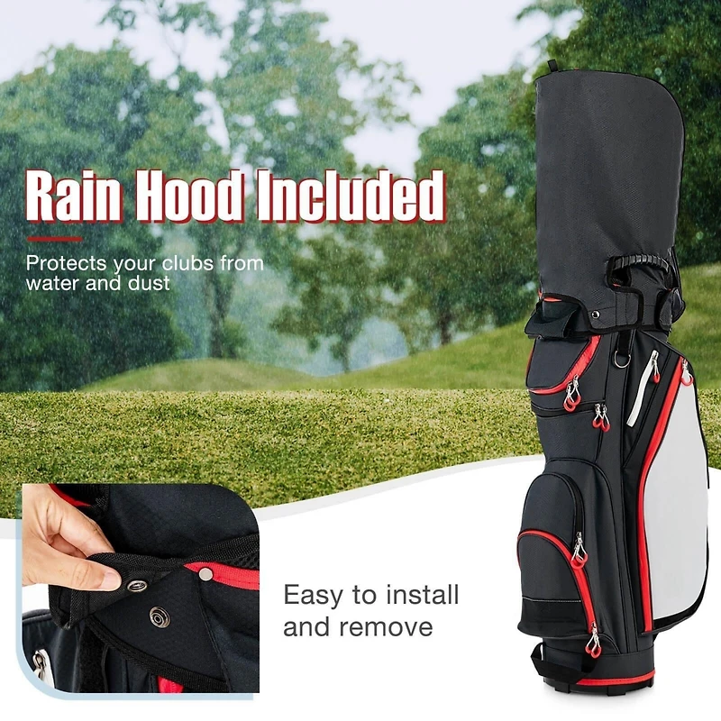 Hongge 9.5-Inch Golf Cart Bag with 14-Way Top Organizer