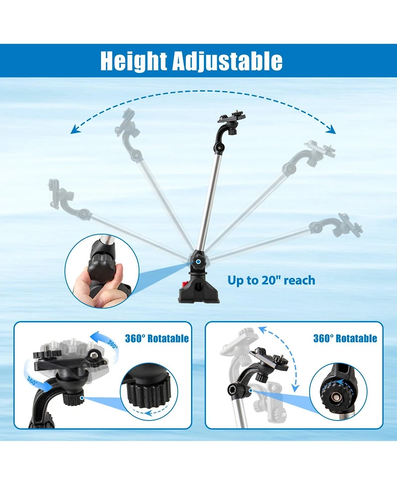 Hongge 360° Rotatable Fishing Boat Kayak Accessory Set of 3