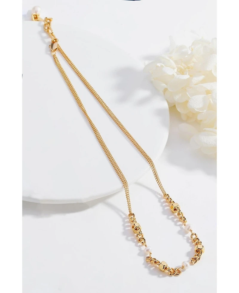 Double Stranded Necklace With Freshwater Pearls