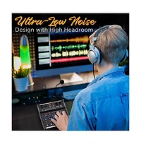 Pyle 4-Channel Audio Mixer with Fx Processor, Usb Interface, and MP3 Player - PMX464