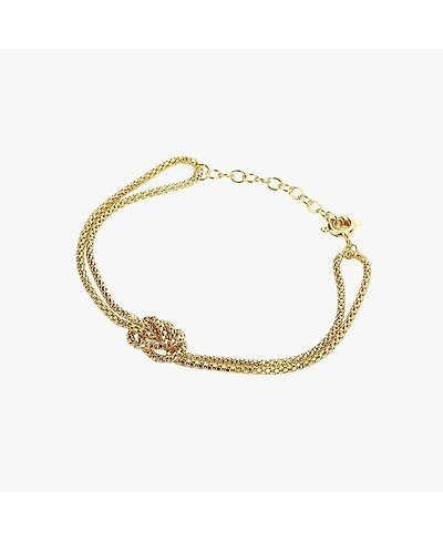 Sterling Silver 18k Gold Plated Noelle Knot Bracelet – Summer Ready, Lightweight, Stackable Bracelet, Gift for Her
