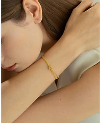 Sterling Silver 18k Gold Plated Noelle Knot Bracelet – Summer Ready, Lightweight, Stackable Bracelet, Gift for Her